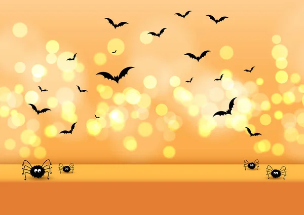Halloween Themed Display Background Spiders Bats — Stock Vector
