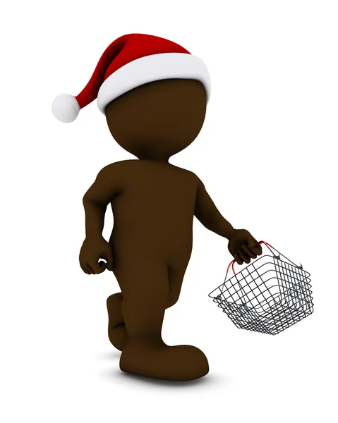 Morph Hombre con cesta de Navidad —  Fotos de Stock