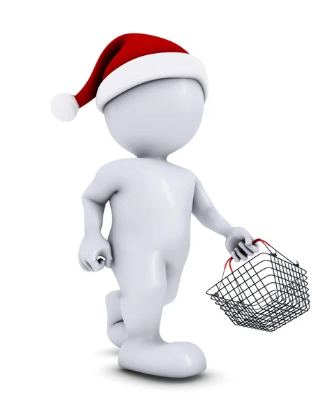 Morph Hombre con cesta de Navidad —  Fotos de Stock