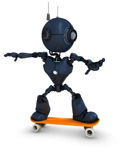 3D render Android Skater — Zdjęcie stockowe