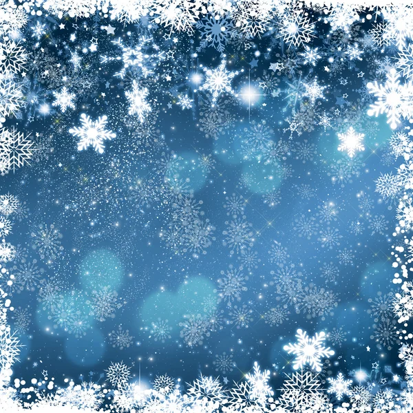 Weihnachten Hintergrund mit Schneeflocken Grenze — Stockfoto