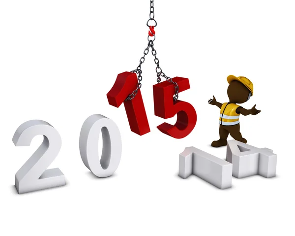 3D Morph Man bringing in the new year — Stock Photo, Image