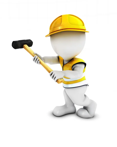 Man Builder with sledgehammer — Stock Photo, Image