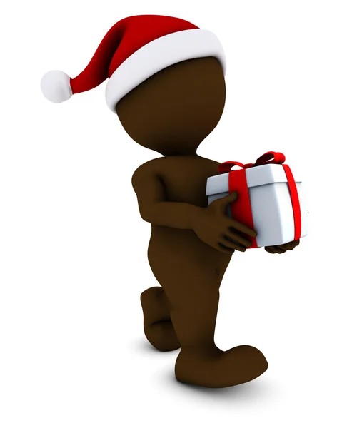 Morph Man with christmas gifts — Stock Photo, Image