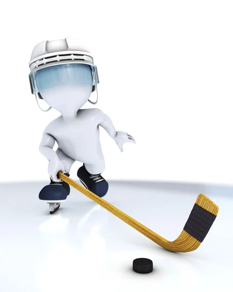 3D morph Man spela ishockey — Stockfoto