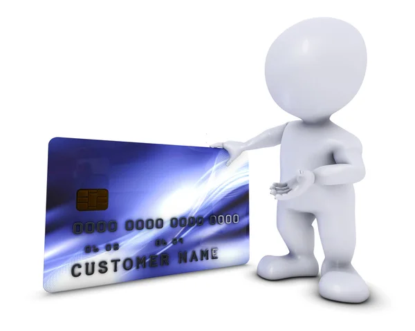 3D Morph Man with credit card — Stock Photo, Image