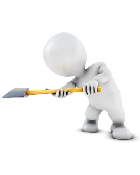 3D Morph Man swinging an axe — Stock Photo, Image