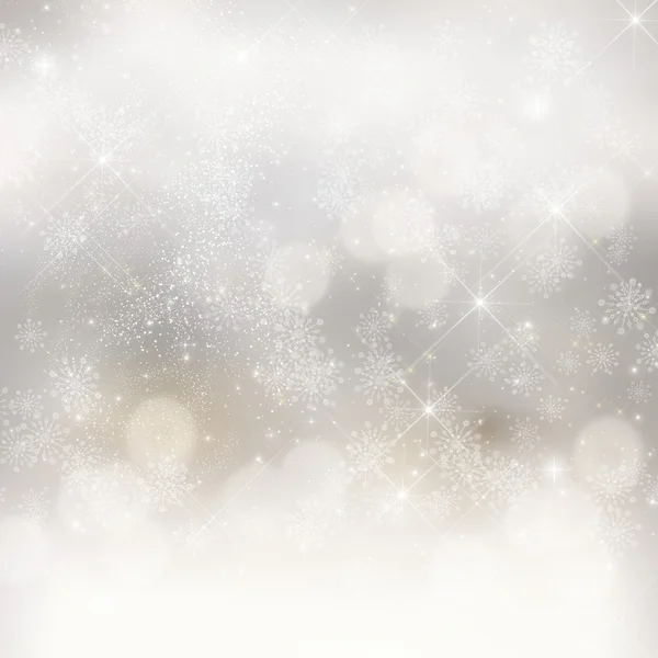 Fond de Noël avec des lumières bokeh et des étoiles — Photo