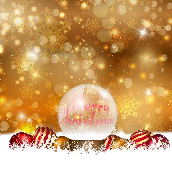 Snow globe on a Christmas background — Stock Photo, Image