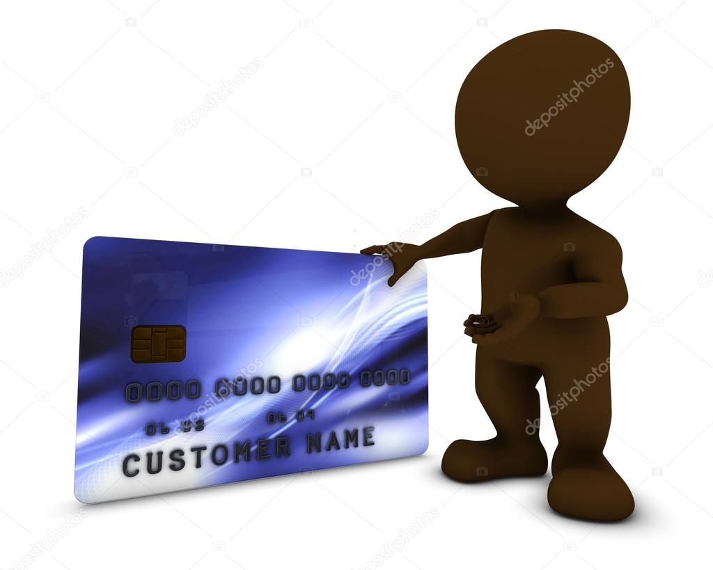 3D Morph Man with credit card