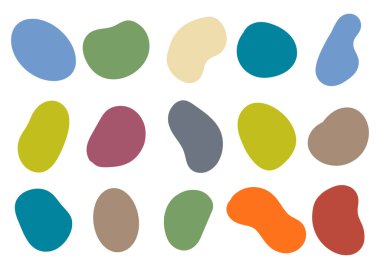 Renkli organik soyut şekillerin toplanması