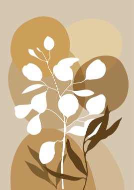 Asgari botanik temalı duvar sanat tasarımı