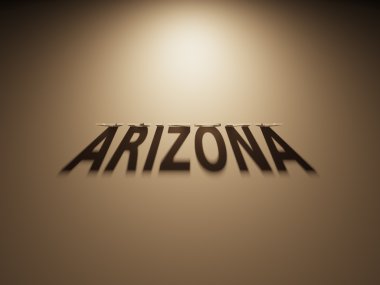 Arizona okur bir gölge metin 3D render