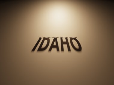 3D render gölge metnin Idaho okur