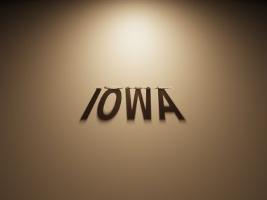Iowa okur bir gölge metin 3D render