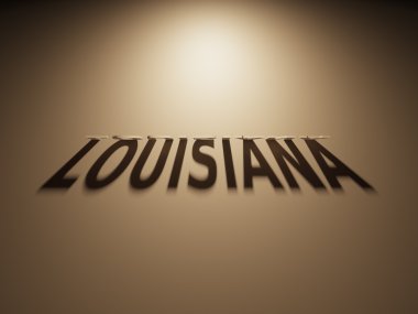 Louisiana okur bir gölge metin 3D render