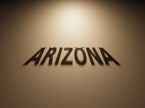 Representación 3D de un texto de sombra que lee Arizona — Foto de Stock