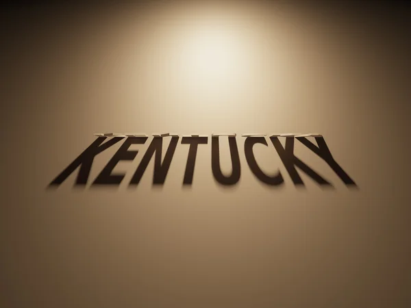 Representación 3D de un texto de sombra que lee Kentucky — Foto de Stock