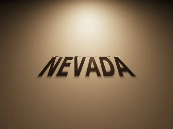 Representación 3D de un texto de sombra que lee Nevada — Foto de Stock