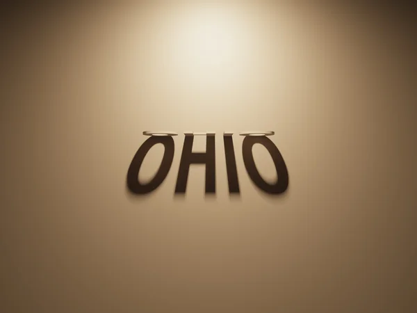 3d 渲染的阴影文本 ︰ 俄亥俄州 — 图库照片