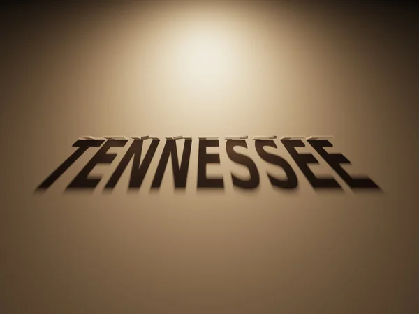 Representación 3D de un texto en la sombra que dice Tennessee — Foto de Stock