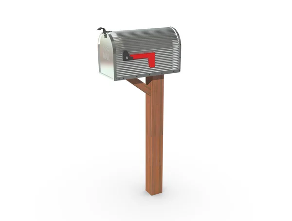 Bir posta kutusu içinde krom 3D render kapalı — Stok fotoğraf