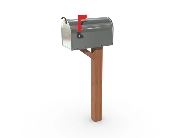 3D-Rendering einer Mailbox in Chrom geschlossen — Stockfoto