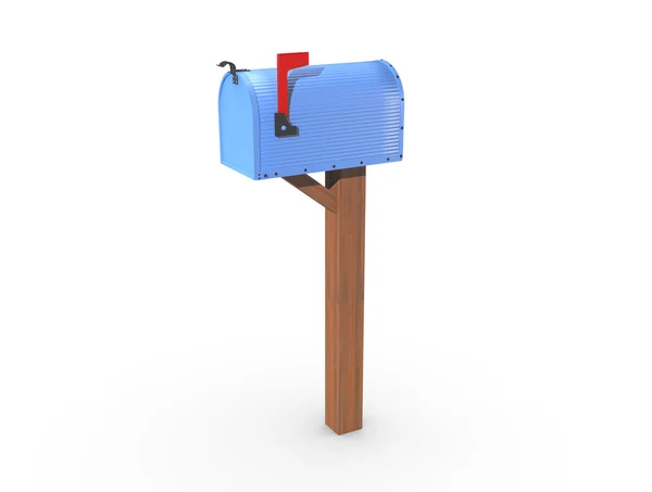 3D Rendering of a blue Mailbox closed — Stock Photo, Image