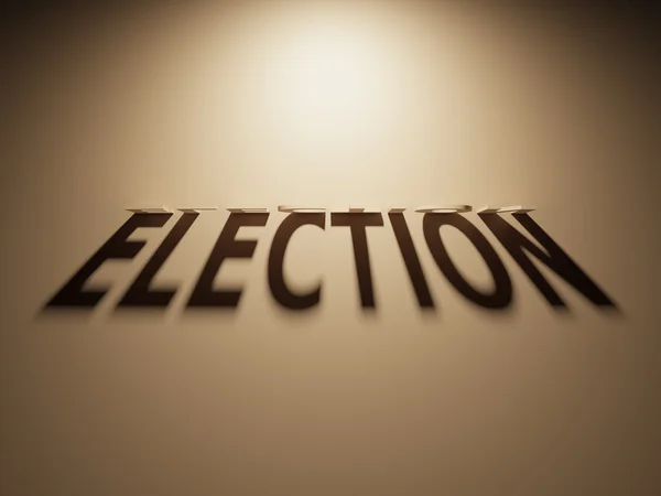 3D Rendering of a Shadow Text that reads Election — Stock Photo, Image