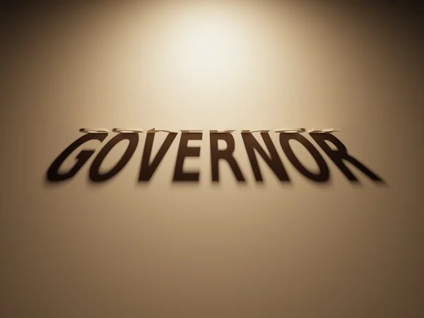 3D Rendering of a Shadow Text que lê Governador — Fotografia de Stock