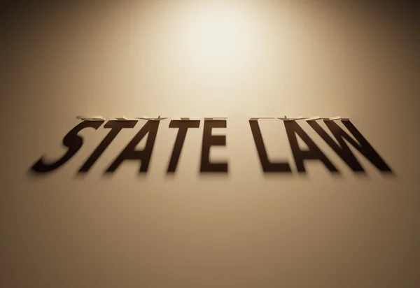 3D Rendering of a Shadow Text that reads State Law — Stock Photo, Image