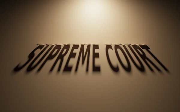 3D Rendering of a Shadow Text that reads Supreme Court — Stock Photo, Image