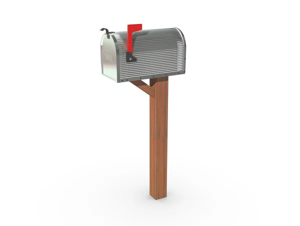 3D-Rendering einer Mailbox in Chrom geschlossen — Stockfoto