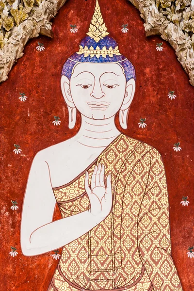 Buddha målningar på konkreta ombord — Stockfoto