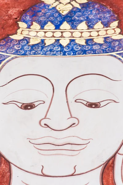 Buddha festmény konkrét táblán — Stock Fotó