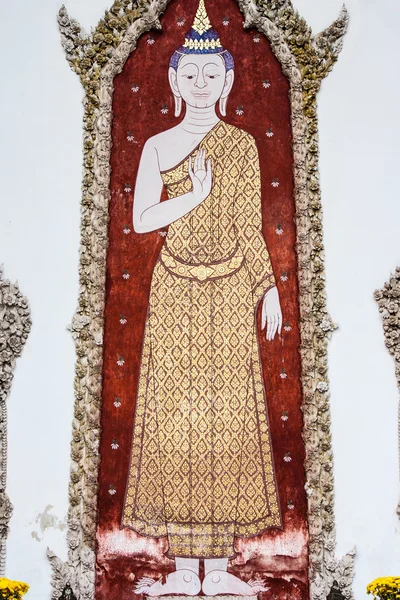 Pinturas de Buda sobre tablero de hormigón — Foto de Stock