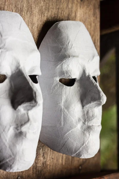 Λευκό μάσκες για παιδιά με ζωγραφική — Φωτογραφία Αρχείου