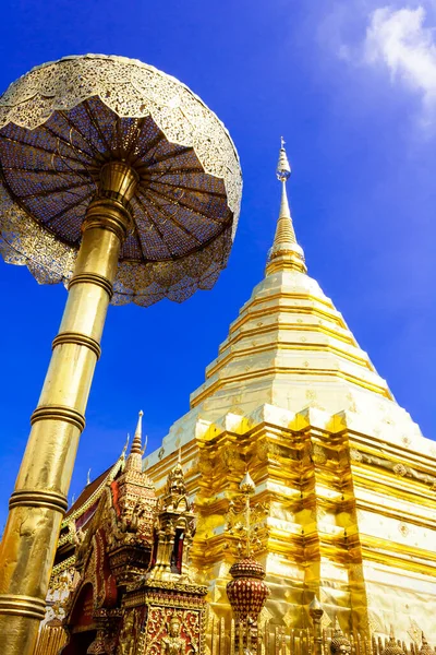 Zlaté Pagody Wat Phra Doi Suthep Chiangmai Thajsko — Stock fotografie