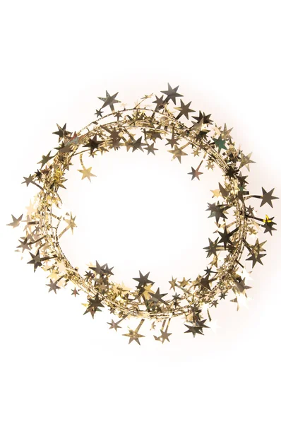 Altın yıldız ile Noel çelenk — Stok fotoğraf