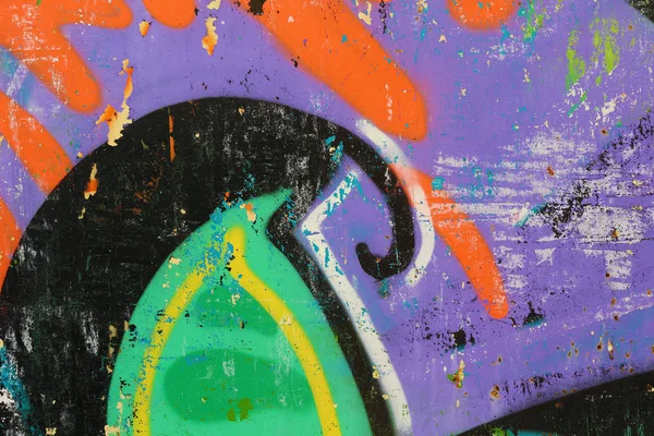 Graffiti su una parete - dettaglio di graffiti dipinti su una parete — Foto Stock