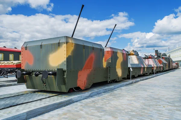 Armoured train  is in the Museum of military equipment — Stock Photo, Image