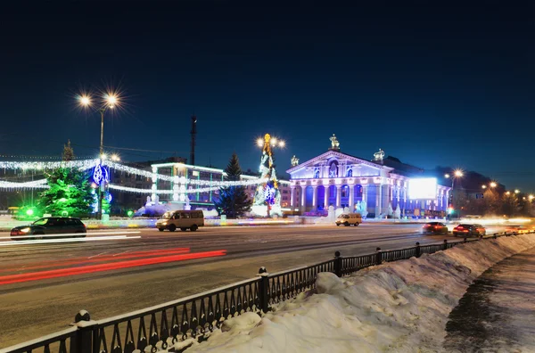 Evening New Year's city — Stock Photo, Image