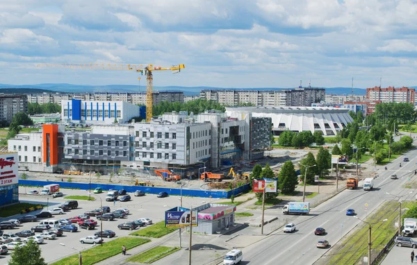 Het bovenaanzicht van het ziekenhuis gebouw — Stockfoto