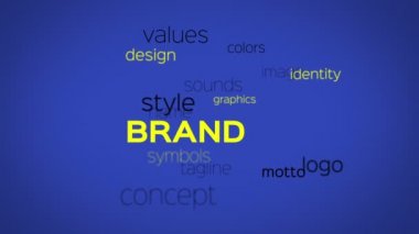 Dizi mavi marka kelimelerin yüzen