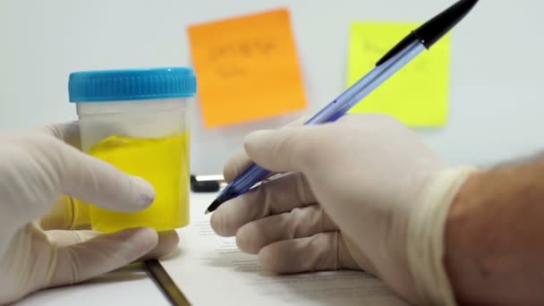 Technicien de laboratoire d'analyse d'urine POV — Video