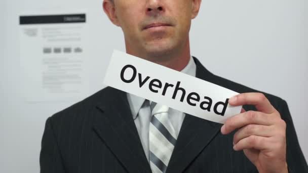 Businessman Cuts Overhead Concept — Stock Video