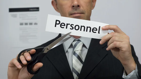 Businessman Cuts Personnel Concept Stock Image