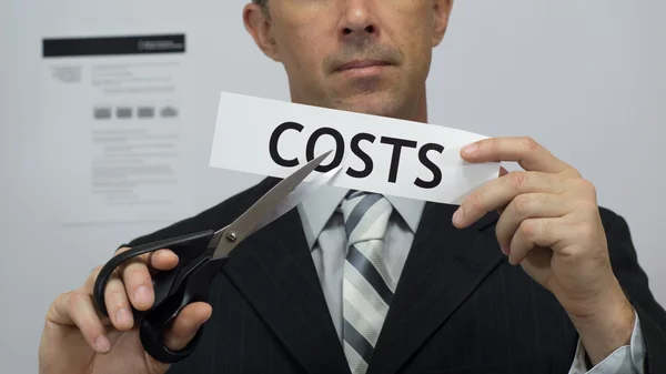 Businessman Cuts Costs Concept — Stock Photo, Image