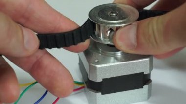 Kayış kasnak Step Motor makro test Dişli transmisyon