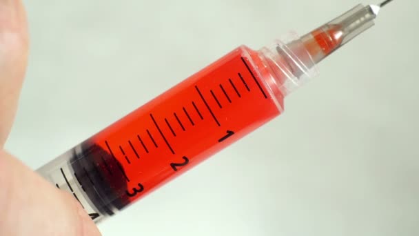Syringe Needle Squeezing Macro — Stock Video